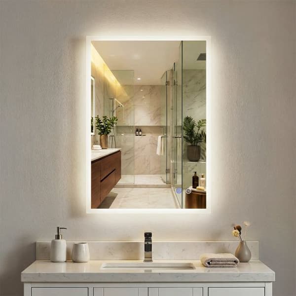 LED-baderomsspeil 70x50cm, antidugg, dimbar