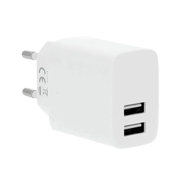 GEAR Lader 220V 2xUSB-A 3,4A Hvit