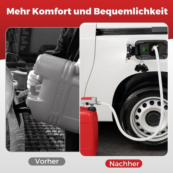 Brændstofoverførselspumpe med autostopsensor og 3 adaptere