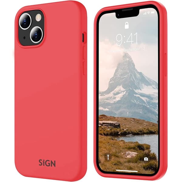 Liquid Silikonetui til iPhone 15 plus - Rød