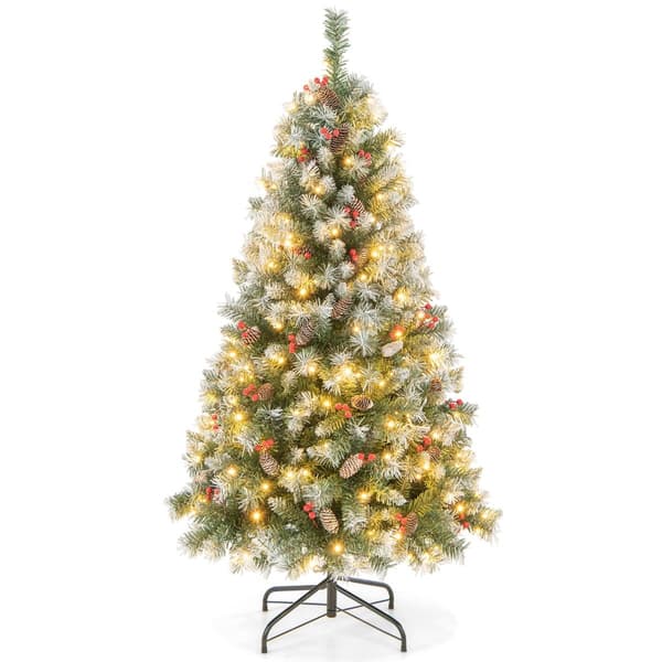 150 cm kunstig juletre med lys og snø