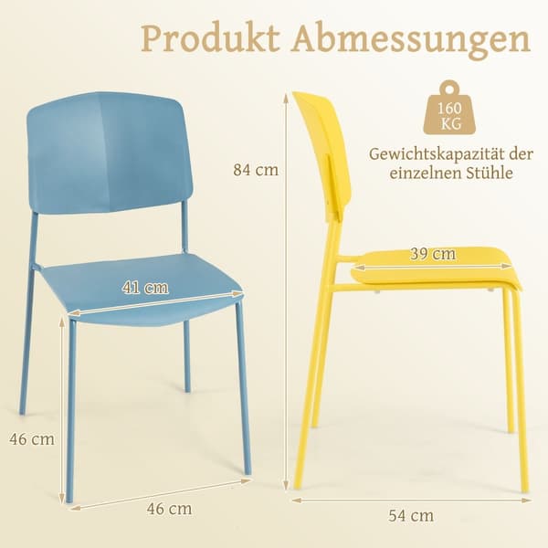 Stapelbara matstolar, set om 4 – Ergonomisk, slitstark PP