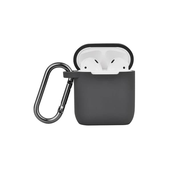 NORTH Airpods Protective Case Silikon Karabiner Mørkegrå