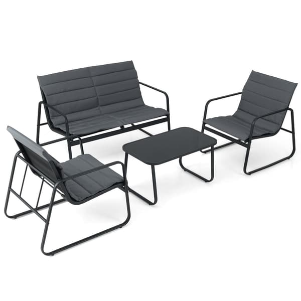 Trädgårdsmöbelset med dynor – 4 delar