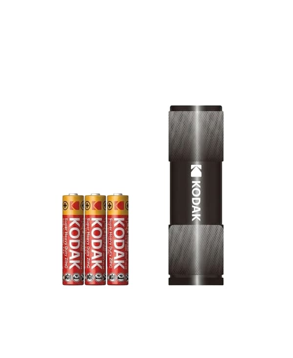 9-LED-lommelykt i sort metallhus
