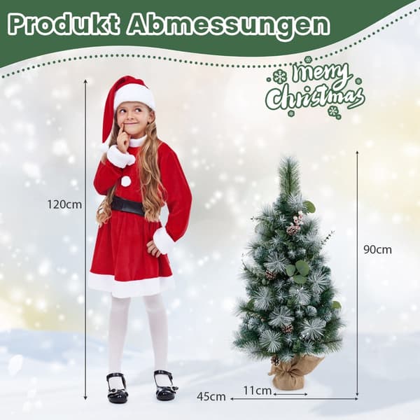 90 cm kunstig juletre med forhåndsbelysning og timer
