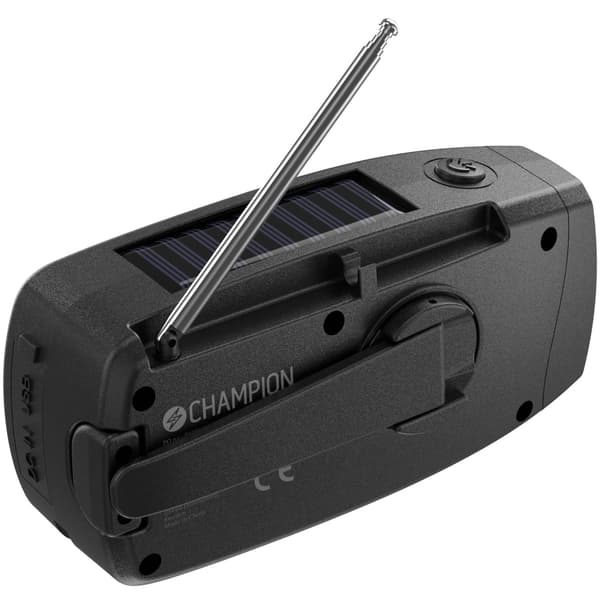 Aurinkokäyttöinen radio taskulampulla, musta