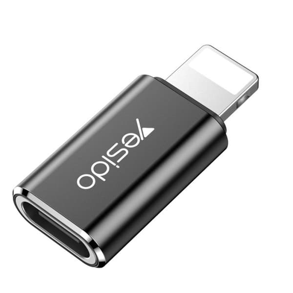 Yesido USB-C til Lightning OTG Adapter - Sort