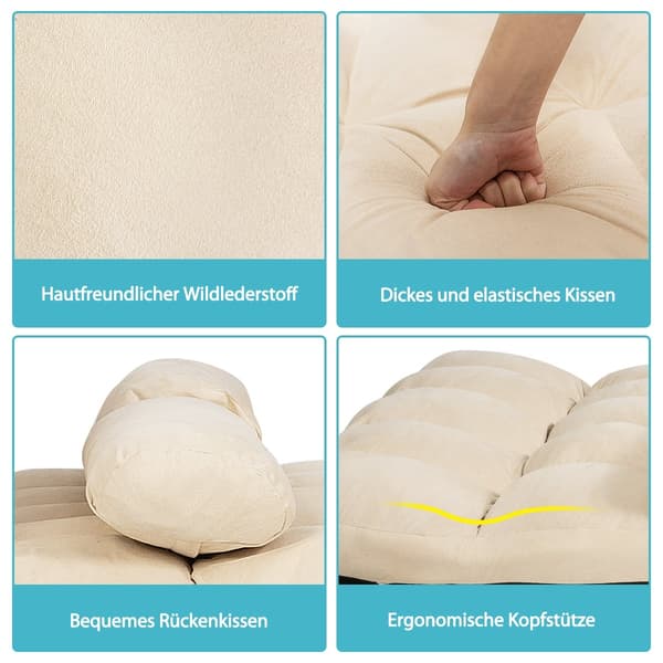 Sovesofa med justerbar ryglæn, beige
