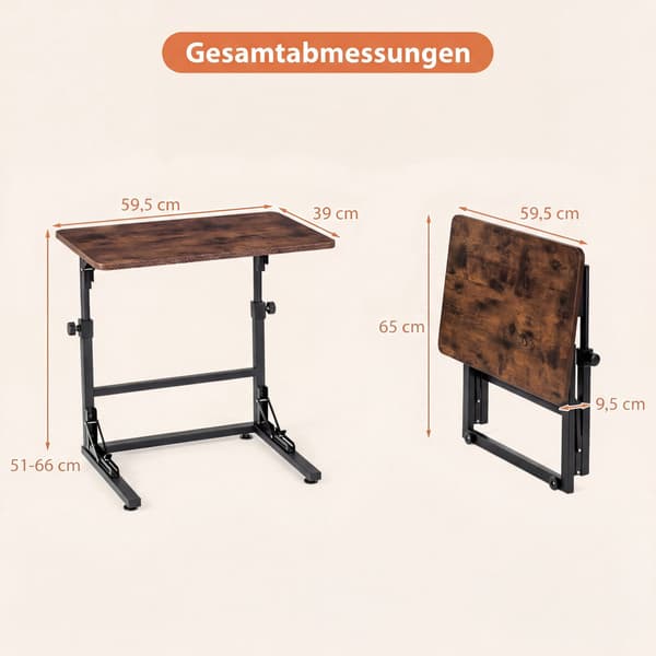 Justerbart høyde C-formet sammenleggbart laptopbord