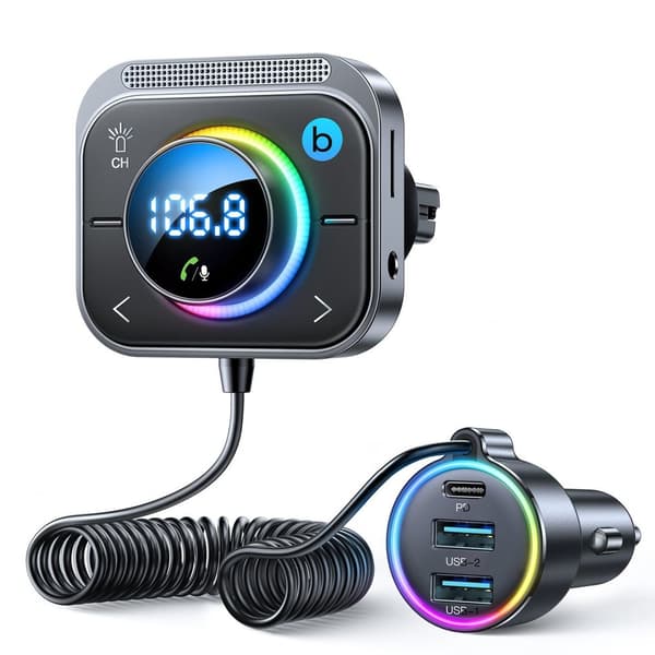 billaddare 30W (2xUSB-A / USB-C PD) - Svart