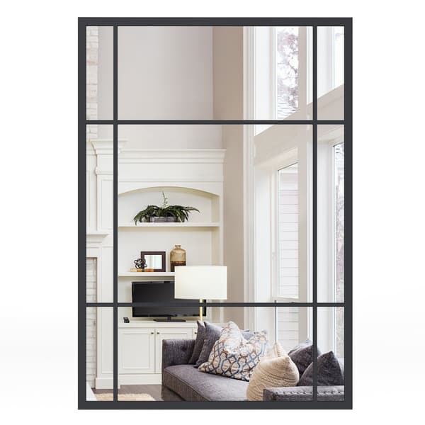 Rektangulär väggspegel, metallram, 100 x 70 cm