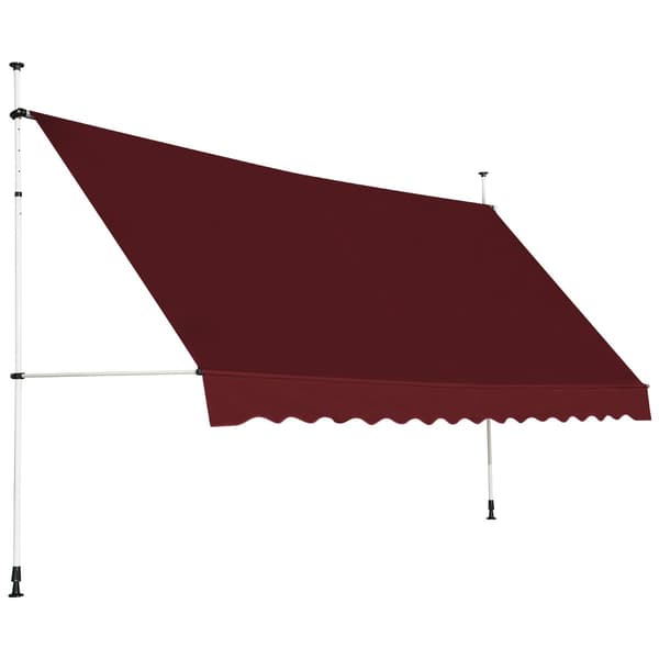 Utdragbar balkongmarkis, 400 cm, UV-resistent, röd