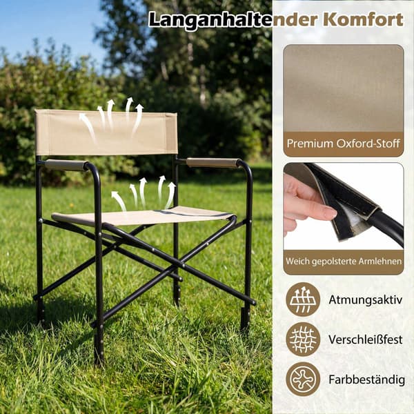 Sammenklappelig instruktørstol med sidebord, 150 kg