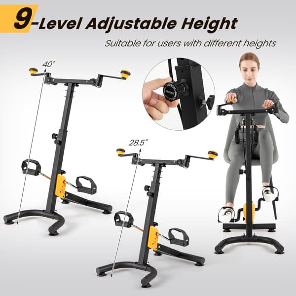Pedaltræner med justerbart håndgreb, foldbar, 9 niveauer
