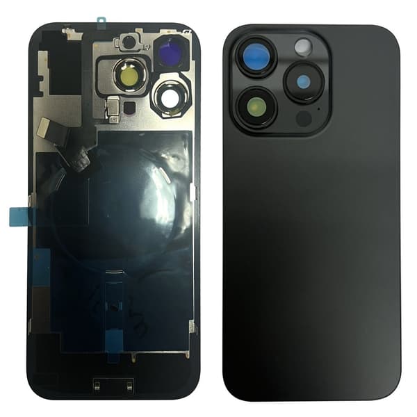 iPhone 16 Pro Max Bagcover med Små Dele - Sort Titanium