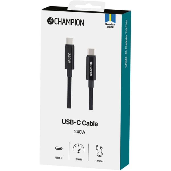 USB-C-kaapeli 240W 1m musta