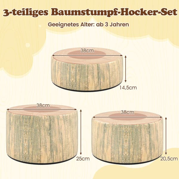 Barnpallset med stubbar, 3 delar, grön