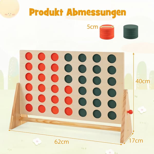 Jumbo træspil Connect 4 med 42 brikker