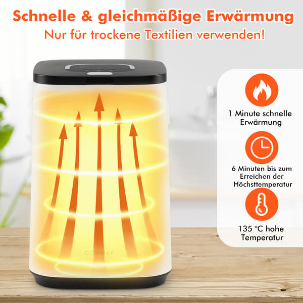 Håndkletørker 23L med timer og LED-display, hvit