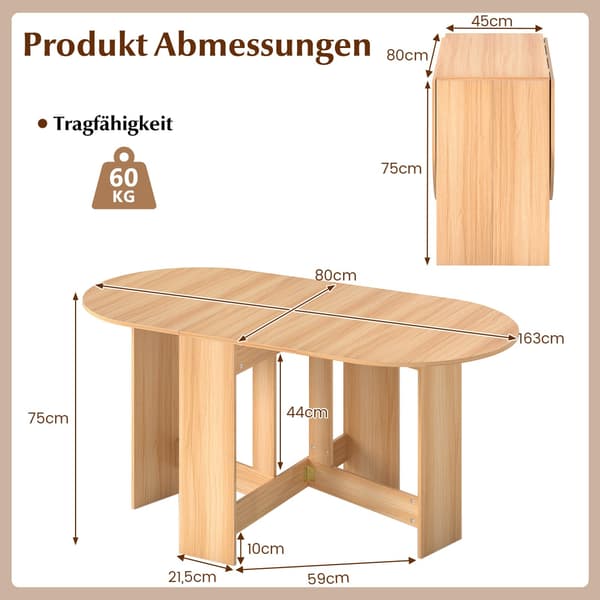 Rundt foldbart balkonbord – Pladsbesparende, alsidigt design