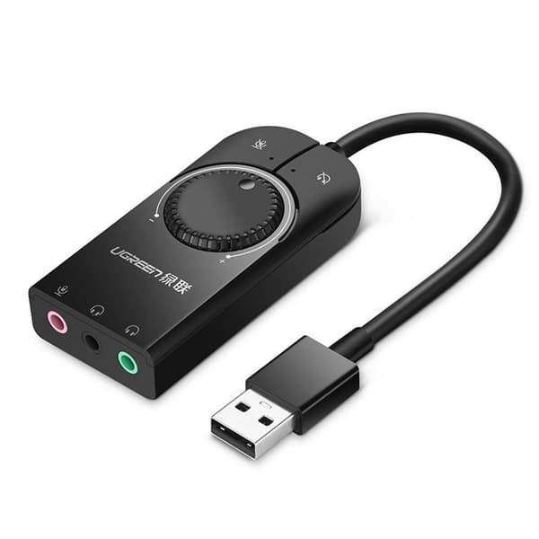 UGREEN USB ekstern stereolydkortadapter, 15cm - Sort