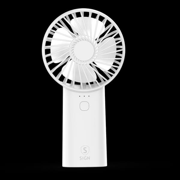 Portable Mini USB Håndvifte med Lampe - Hvit