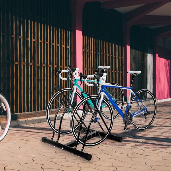 Cykelstativ til 2 – Indendørs/Udendørs, Stål, Sort