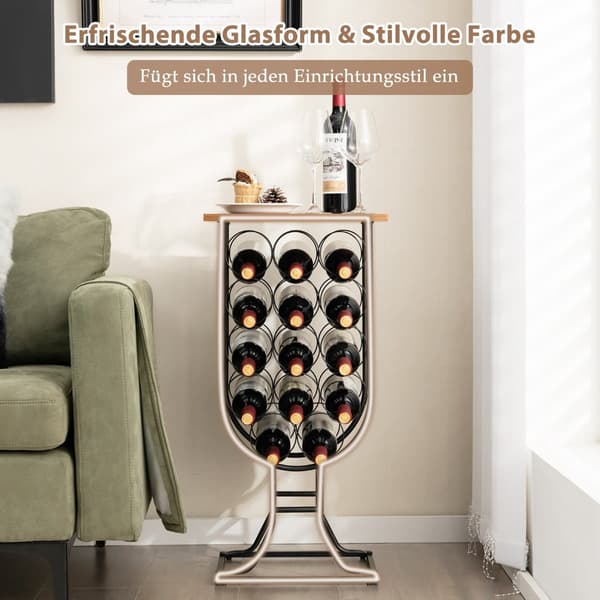 Viinipulloteline 14 pullolle, lukittavat pyörät, metallirunko
