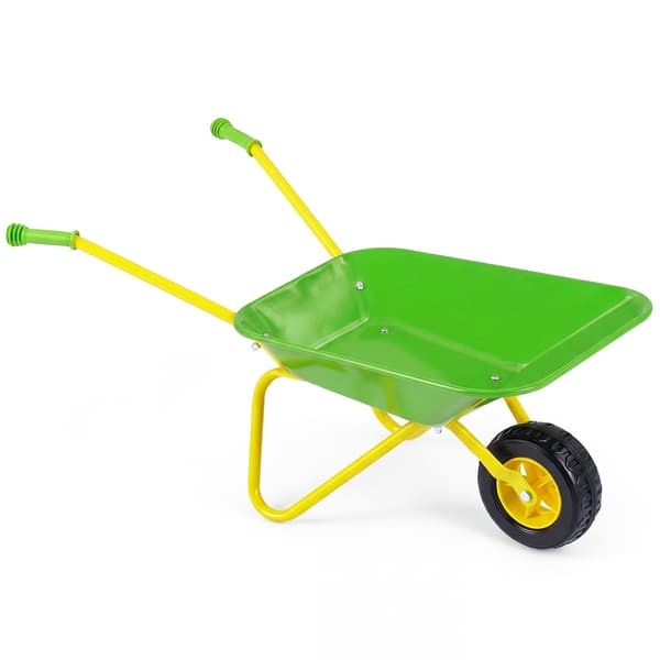 Barnskottkärra med terrängdäck, grön, 3+ år