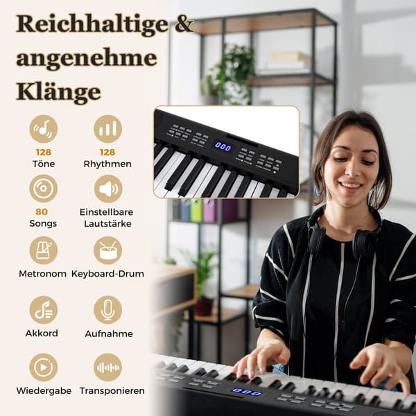 61-tangenters foldbart elektronisk klaverkeyboard med MIDI og split