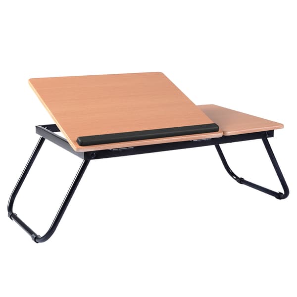Sammenklappeligt laptopbord med vippeplade, 4 vinkler, sort