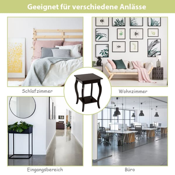 2-delte brune sidebord med hyller til stuen