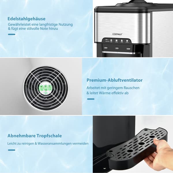 Vanndispenser for benkeplate, varm kald ismaskin, sølv
