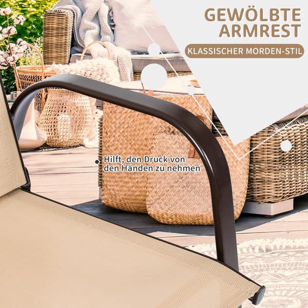 Trädgårdsstolar set om 2, beige, metallram