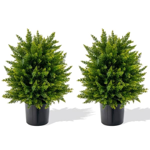 Konstgjorda cederträd, 2-pack, 55 cm, UV-resistenta