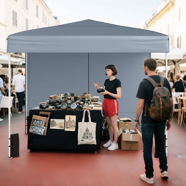 10x10 pop-up telt med 4 sidevegger, grått