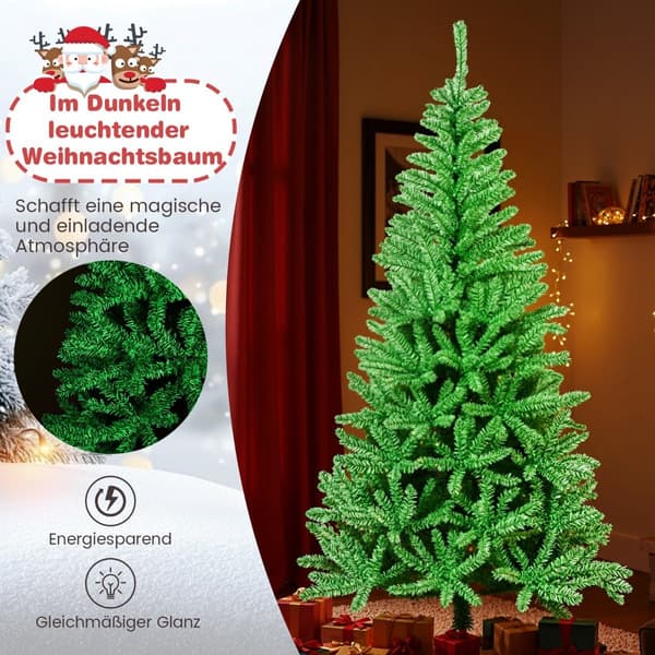 Glødende 180 cm kunstigt juletræ, foldbart design