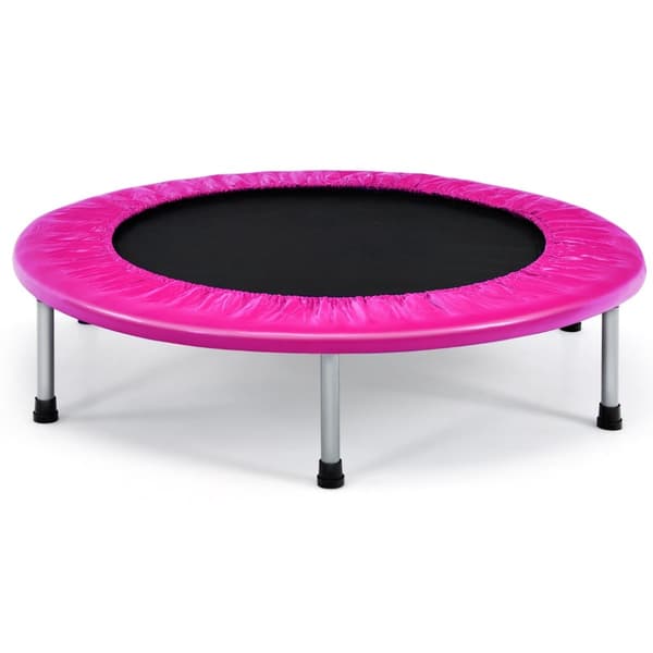 Sammenklappelig 97 cm lyserød trampolin til børn, 150 kg kapacitet