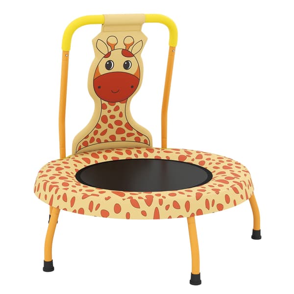 Minitrampolin for barn med håndtak, sjiraffdesign, 71 cm