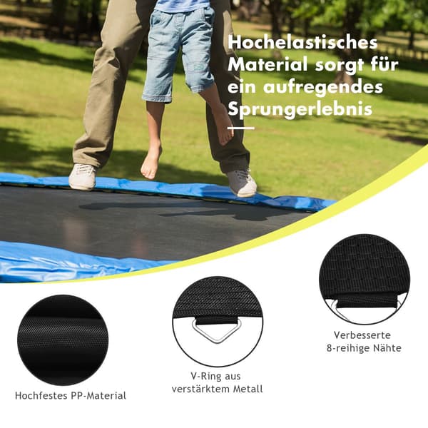 Trampolinmåtte, 366 cm ramme, sort, holdbar PP