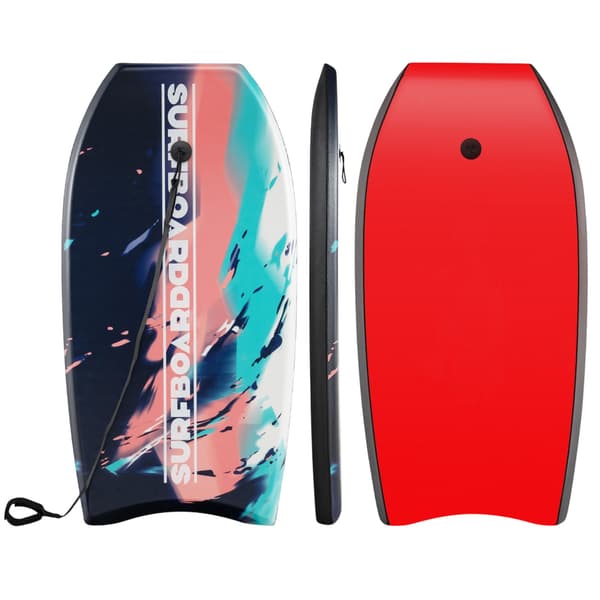 Bodyboard Boogie Board 33-41 tommer, EPS-kerne, håndledssnor