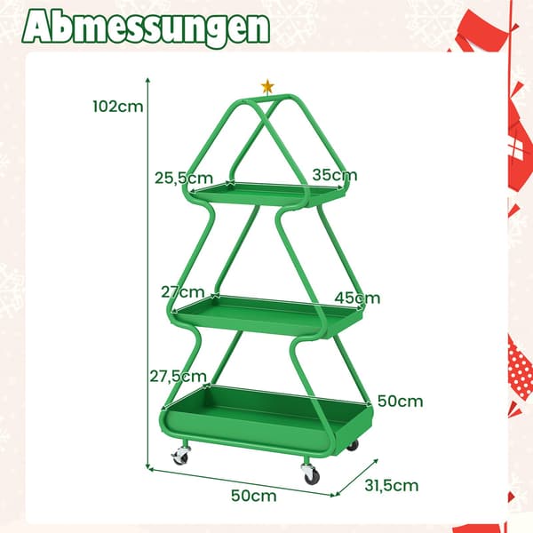 Juletrevogn – 3-etasjes metalloppbevaring