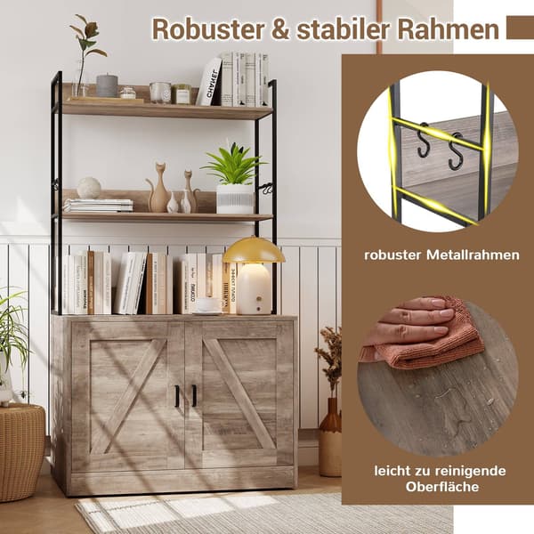 Kattesandskap med bokhylle, grå, multifunksjonell