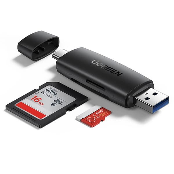 Ugreen USB-C / USB-A multifunktionell kortläsare