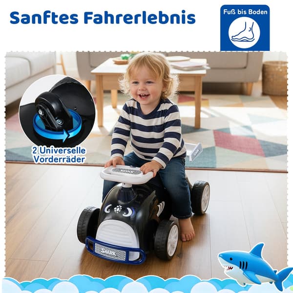 Småbarnsbil med musikk og oppbevaring – Shark Design