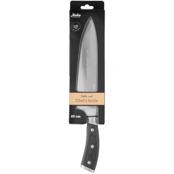 Kockkniv, 20 cm Pakka träskaft
