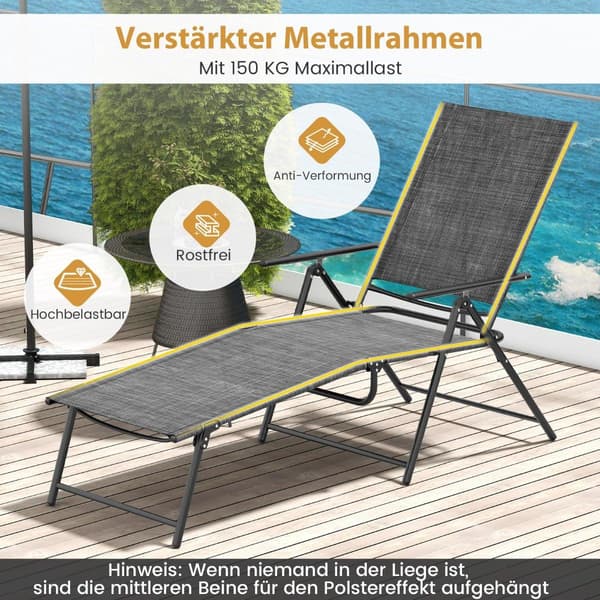 Justerbart hopfällbart solsängset – grått, 2 delar