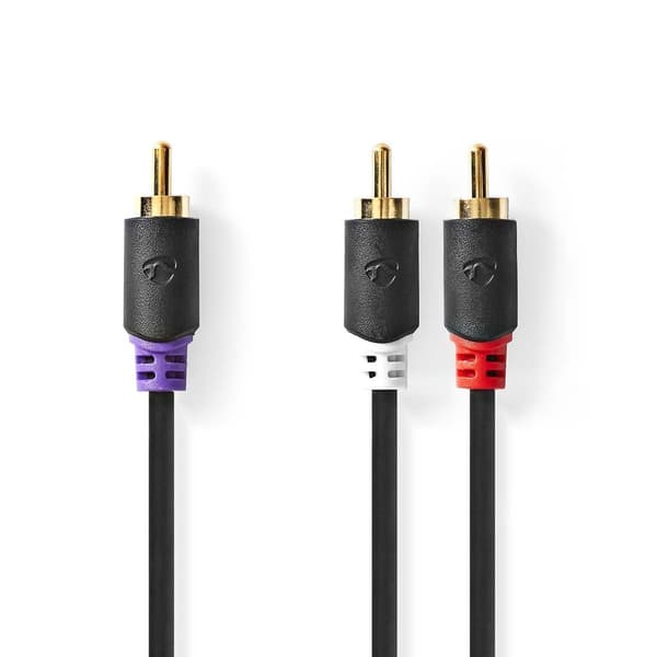 Nedis subwooferkabel, 3m - antracit