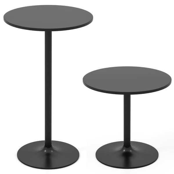 Justerbart bistrobordset – 2 höjder, 60 cm diameter, svart